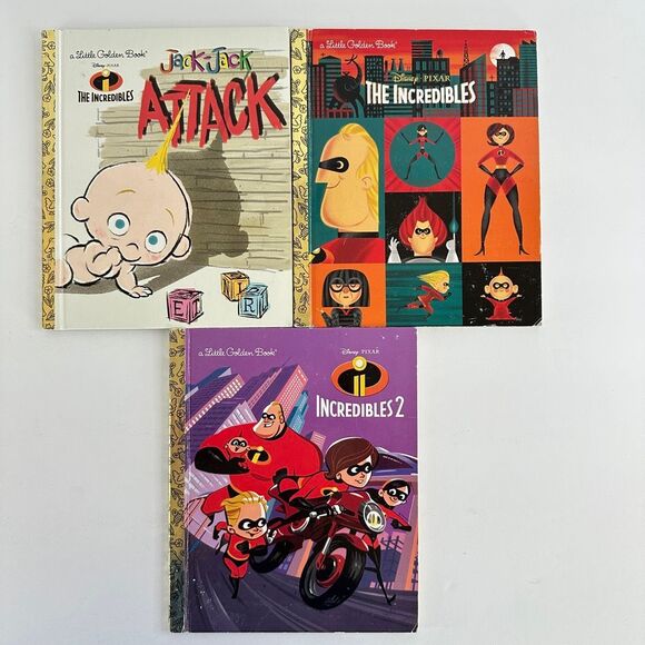 Disney Pixar The Incredibles Little Golden Book bundle-Lot of 3 (Hardcover) - Picture 1 of 10